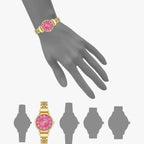Anne Klein Women's Bracelet Watch - Gold/Hot Pink