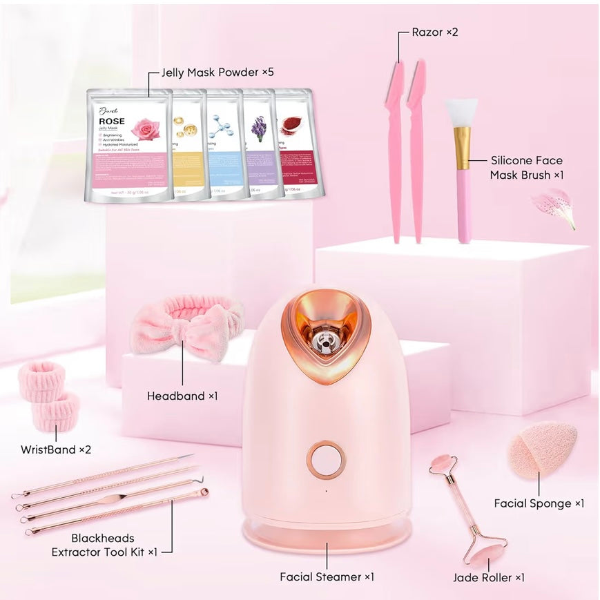 Facial Steamer Spa Kit with 17 Skin Care Tools