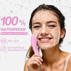Rechargeable Silicone Face Scrubber with Heat Massage End