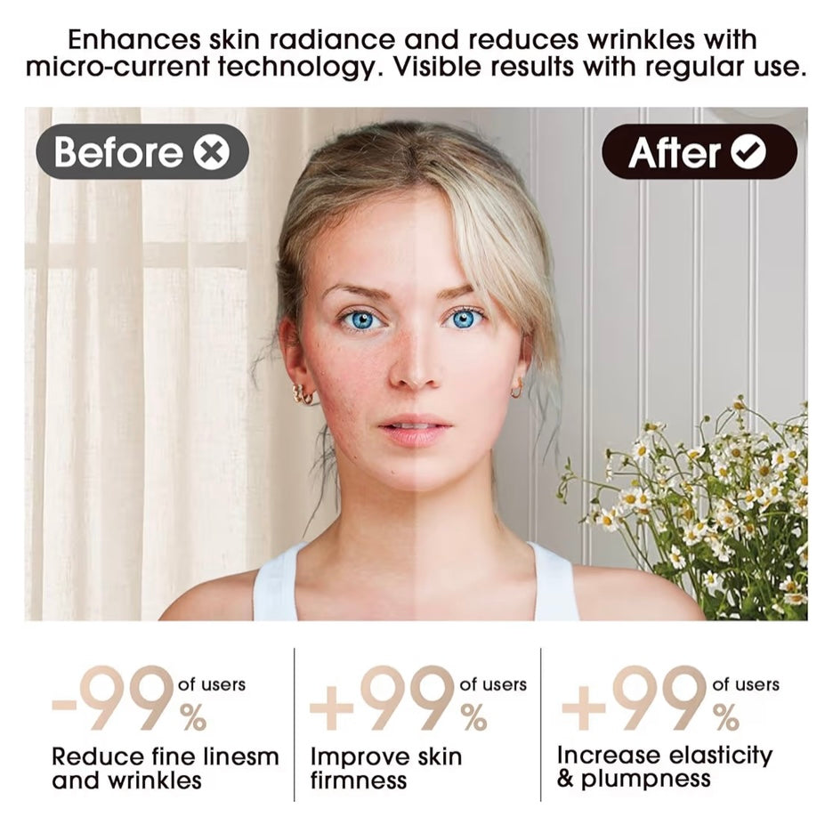 Face & Neck Massager with LED Light Therapy