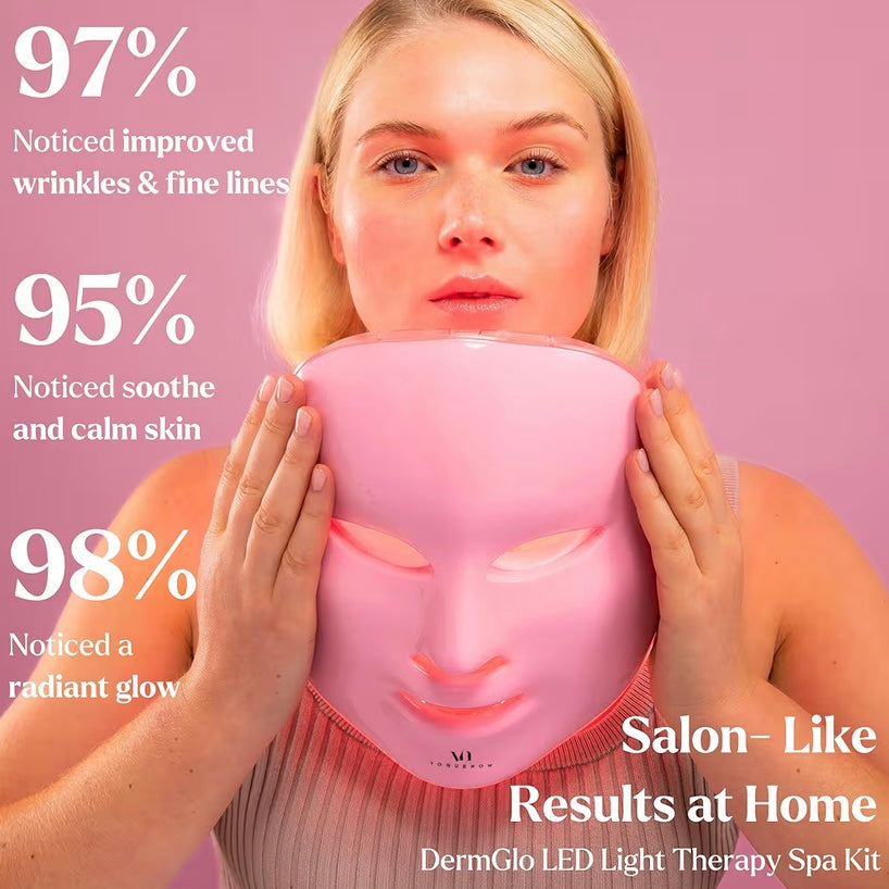 LED Face Mask Light Therapy Premium Spa Kit