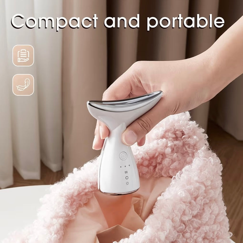 Face & Neck Massager with LED Light Therapy