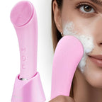 Rechargeable Silicone Face Scrubber with Heat Massage End