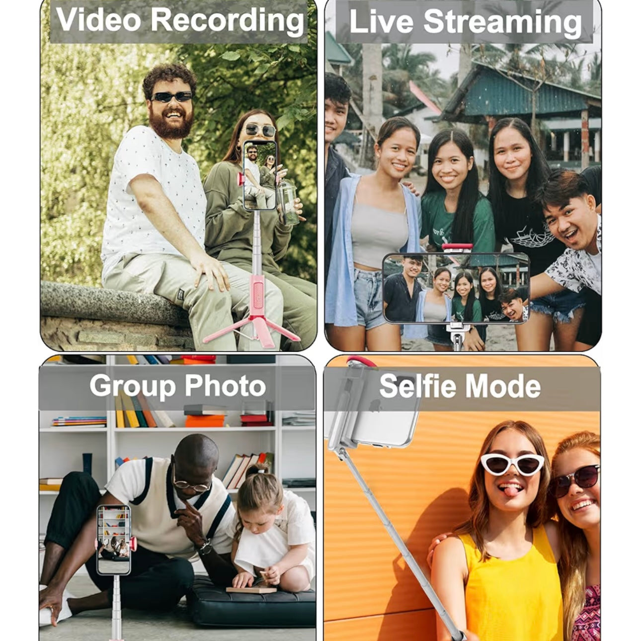 Selfie Stick, Foldable Cellphone Tripod with Remote