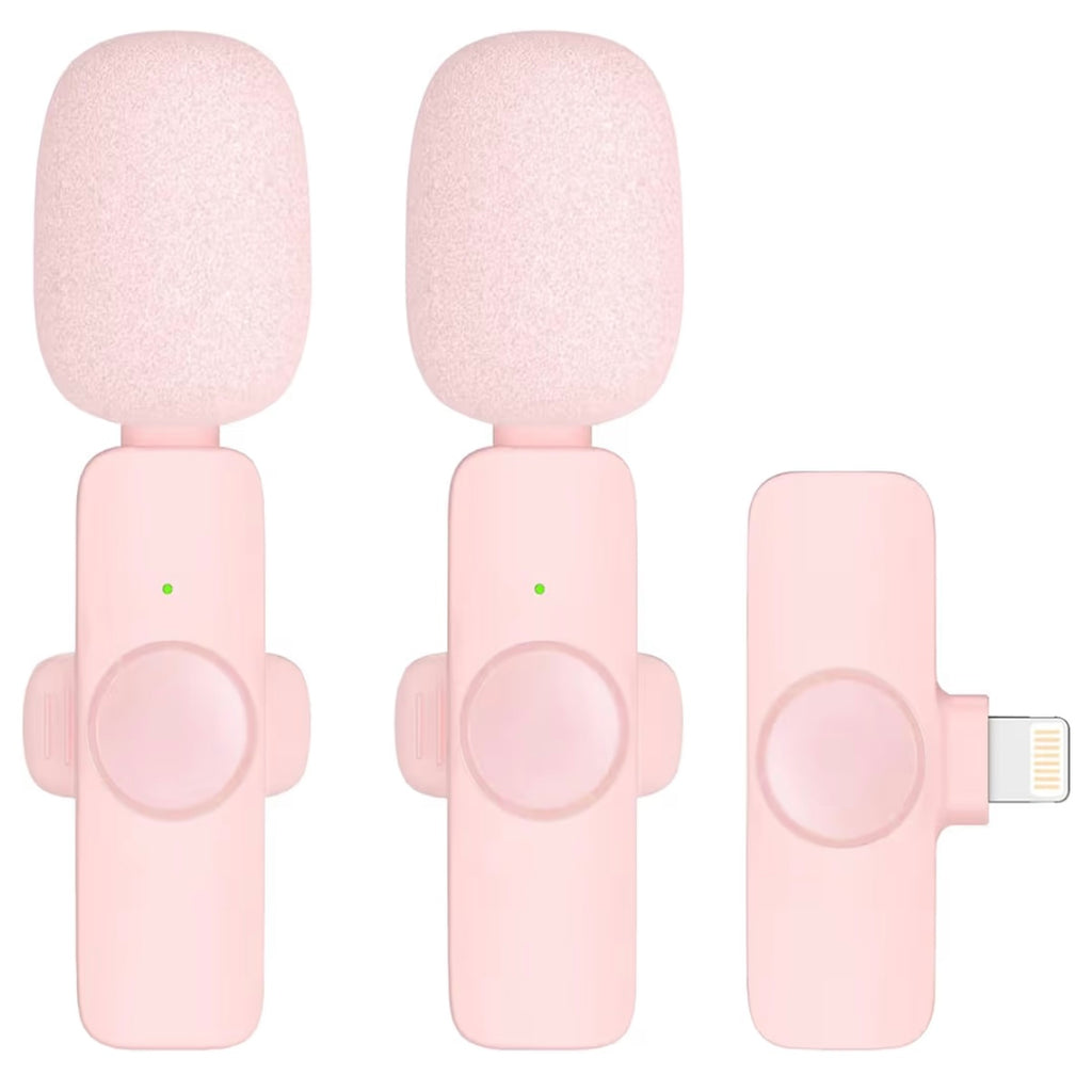 2 Pack Professional Wireless Lavalier Microphone (lightning cable connector)