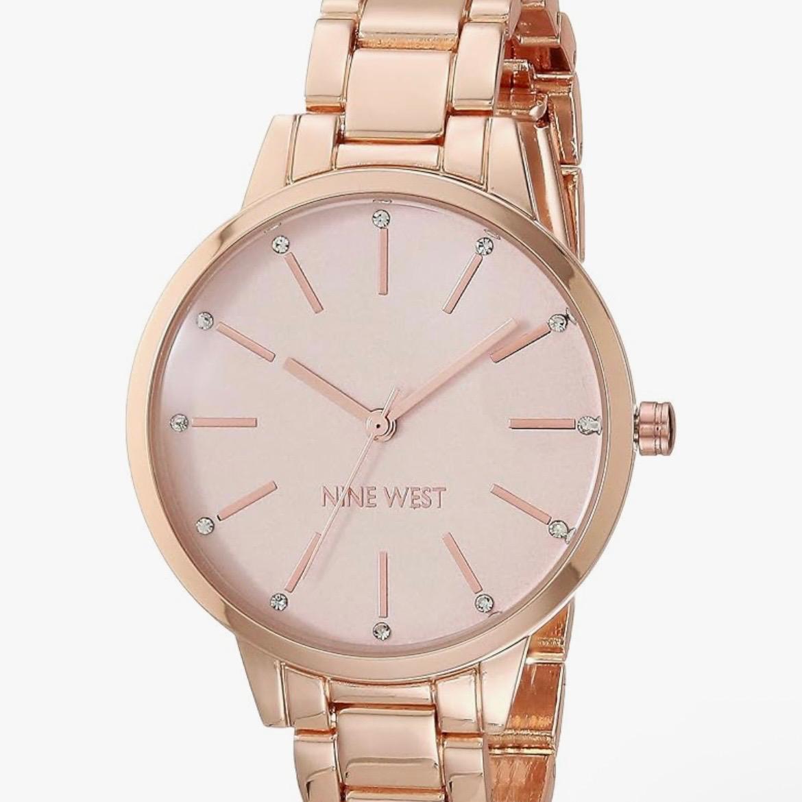Nine West Women's Crystal Accented Bracelet Watch
