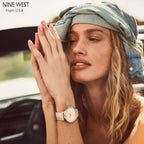 Nine West Women's Floral Dial Strap Watch