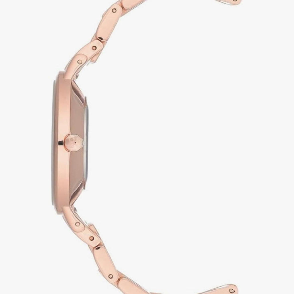 Nine West Women's Floral Dial Bracelet Watch, Rose Gold