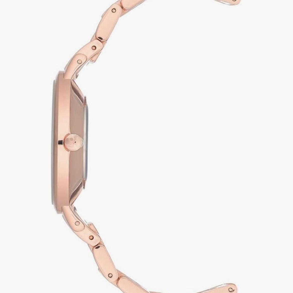 Nine West Women's Floral Dial Bracelet Watch, Rose Gold
