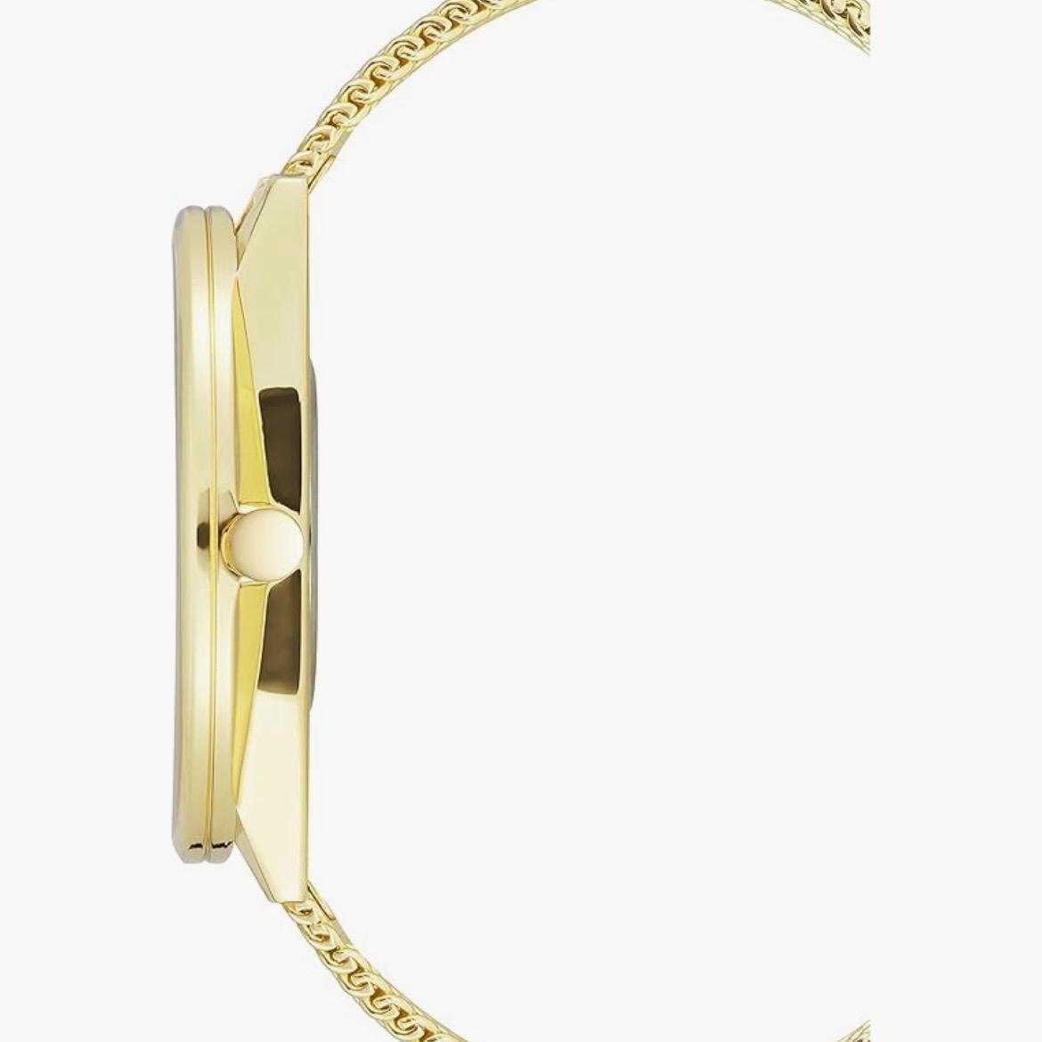 Nine West Women's Mesh Bracelet Watch, Gold/Pink