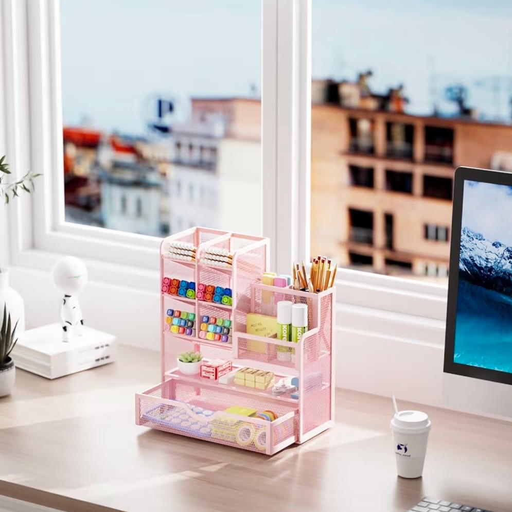 Mesh Desk Organizer with Drawer