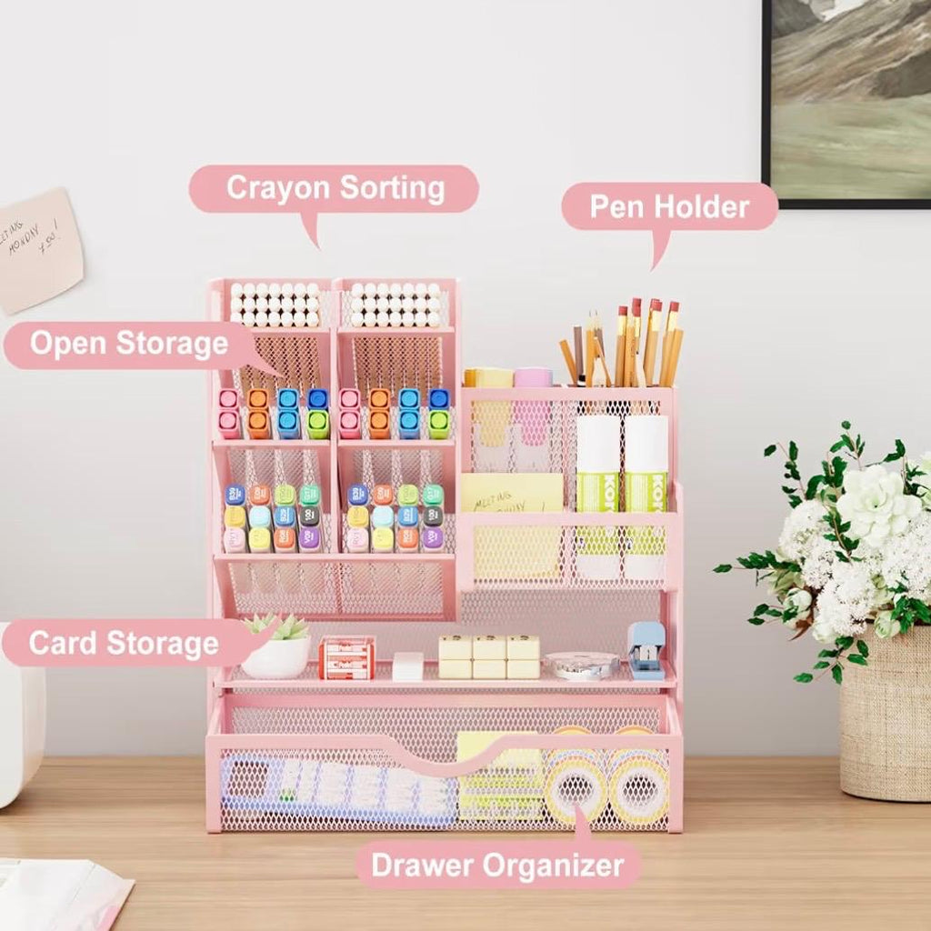 Mesh Desk Organizer with Drawer