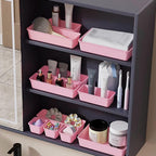 25 PCS Plastic Drawer Organizers Set, 4-Sizes Vanity and Makeup Organizer