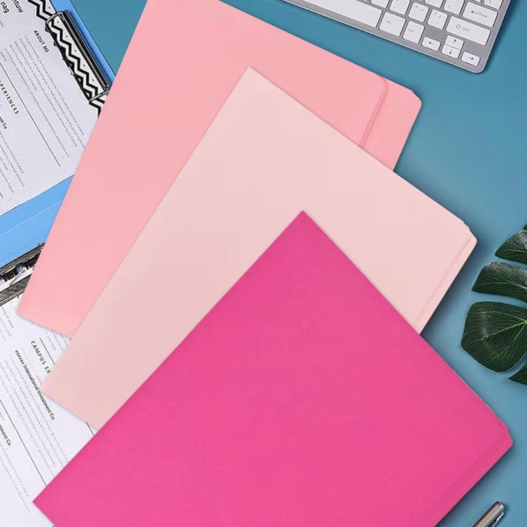12Pcs Pink File Folders Letter Size Colored Manilla File Folders